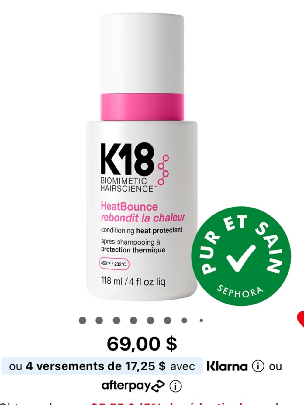 K18 HeatBounce Conditioning Heat Protectant
